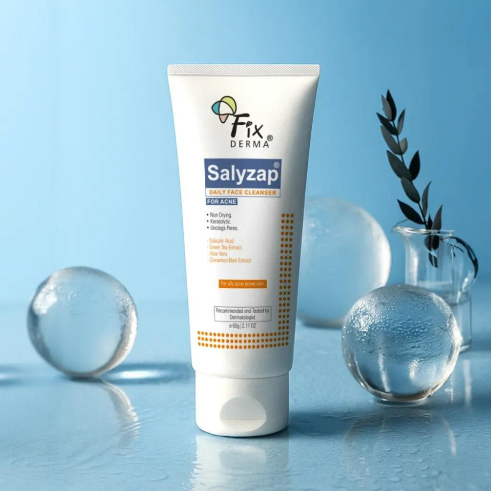 Salyzap Salicylic Acid Face Wash for Acne-Prone Skin, Soap-Free Daily Cleanser, 60g